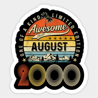 Awesome Since August 2000 Vintage 23rd Birthday Sticker